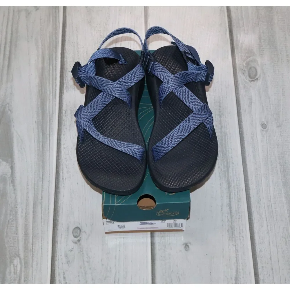 NEW Chaco Women's Z/Cloud 2 Adjustable Strap Cushioned Sandals Everely Navy Sz 8